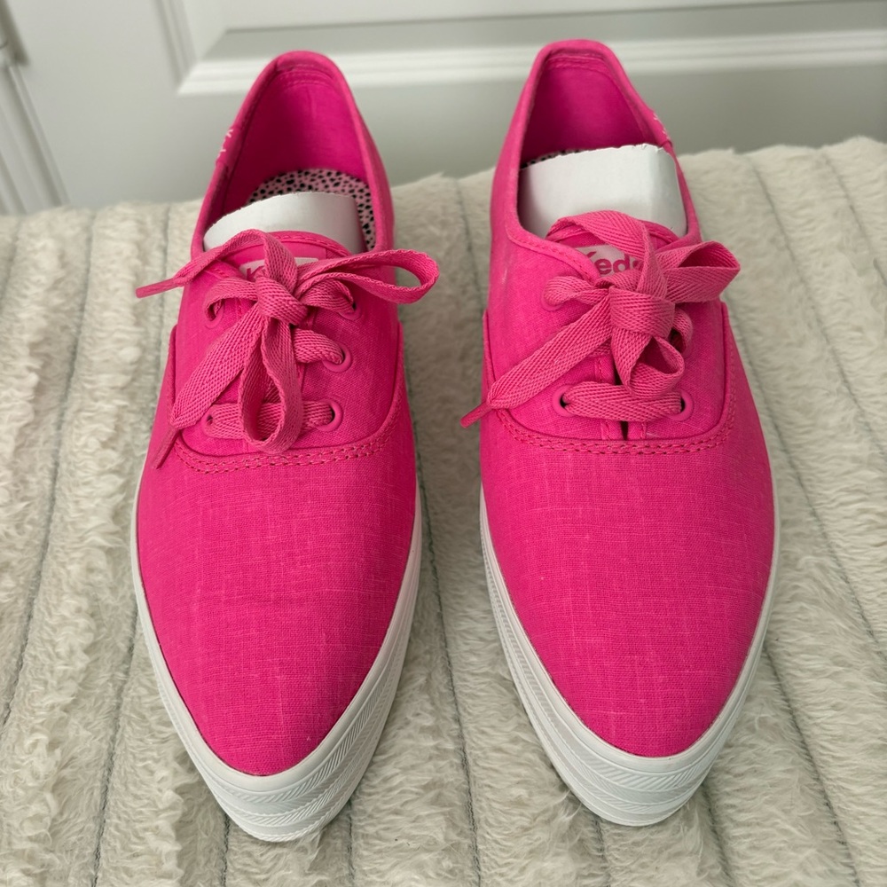 Keds Fuscia Point Linen Sneakers